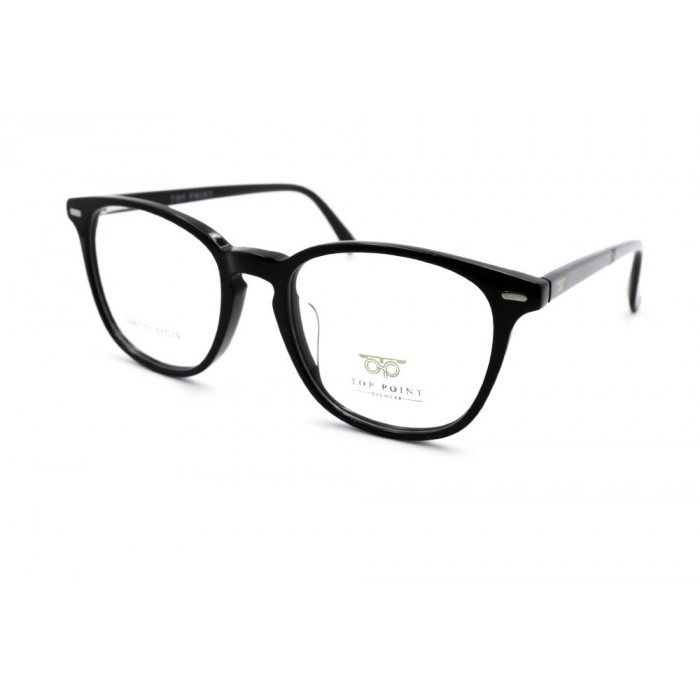 نظارة طبية ,ماركة TOP POINT, موديل 15057-C1,للجنسين,مستدير,إطار اسود, عدسات الشفاف,بلاستيك