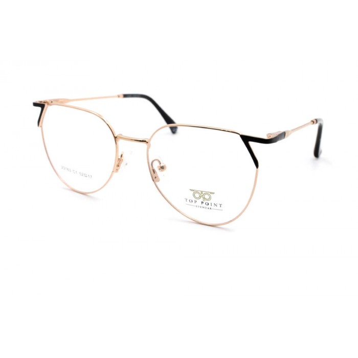 نظارة طبية ,ماركة TOP POINT, موديل 23183-C1,للنساء,سداسي الاضلاع,إطار ذهبي, عدسات الشفاف,خليط معدني