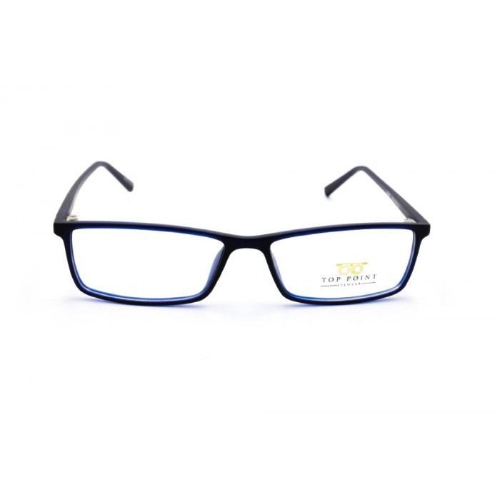 نظارة طبية ,ماركة TOP POINT, موديل RX2457-C12,للجنسين,مستطيل,إطار أزرق, عدسات الشفاف,بلاستيك