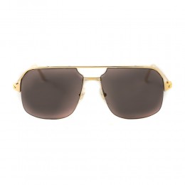 نظارة شمسية,ماركة cartier,موديل CT0230S,للجنسين,مربع,ذهبي,ضد الاشعة فوق البنفسجية,لون العدسة اسود,خليط معدني