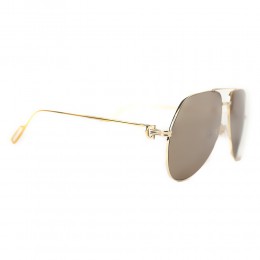 نظارة شمسية,ماركة cartier,موديل CT0110S,للرجال,افييتور,ذهبي,ضد الاشعة فوق البنفسجية,لون العدسة الاخضر,خليط معدني