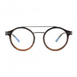 نظارة طبية ,ماركة momo design,موديل #038,للجنسين,مستدير,بني,ضد الضباب,لون العدسة شفاف,خليط معدني