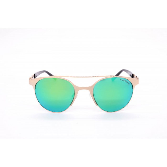 نظارة شمسية ماركة CHARRIOL . موديل 9014-50-C2. عدسات خضراء . عاكسة . خامة متعددة . اطار ذهبي 