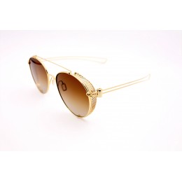 نظارة شمسية ماركة MOMO DESIGEN,موديل 530-C6 ,للجنسين ,اطار افييتور ذهبي عدسات بني ,اطار معدني ,ضد الشمس