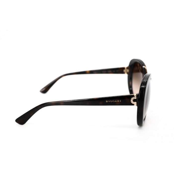 نظارة شمسية ، ماركةBVLGARI، موديل 8159BQ ، للنساء ، لون الإطار بني ، شكل الإطار دائري ، الخامات البلاستيكية ، نوع العدسة للحماية من الأشعة فوق البنفسجية ، لون العدسة أسود