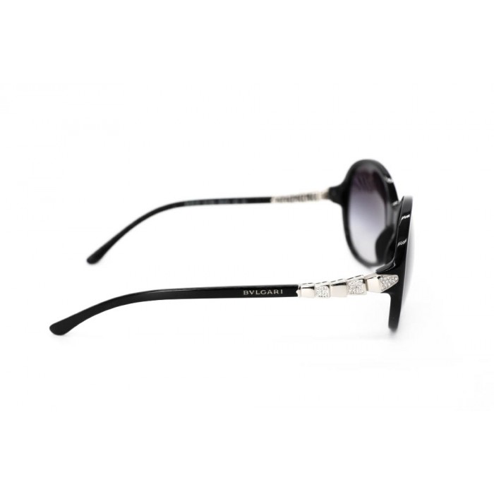 نظارة شمسية ، ماركة BVLGARI ، موديل 8140B ، للنساء ، لون الإطار أسود ، شكل الإطار دائري ، الخامات بلاستيك ، نوع العدسة للحماية من الأشعة فوق البنفسجية ، لون العدسة بنفسجي