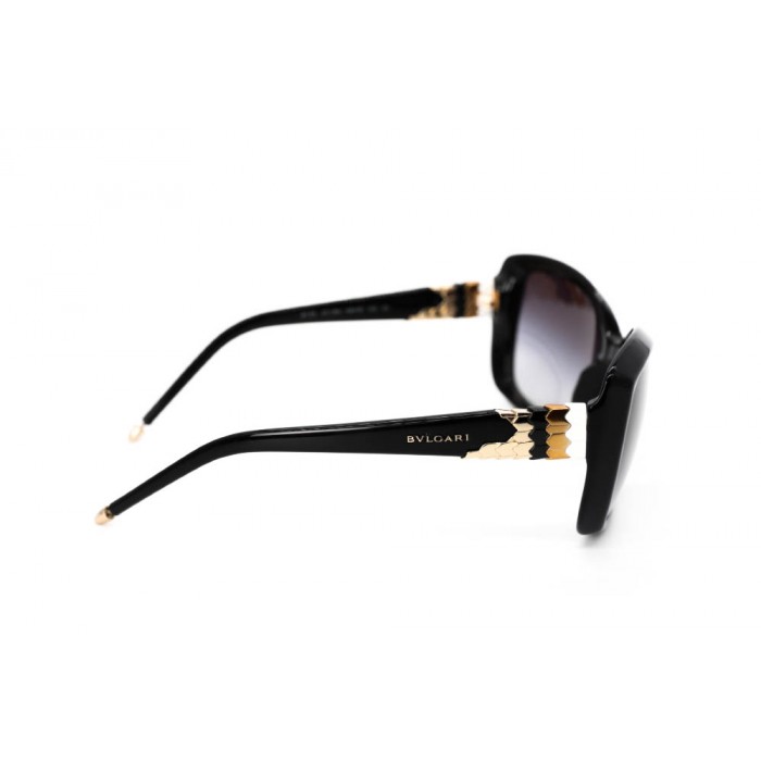 نظارة شمسية ، ماركة BVLGARI ، موديل 8133 ، للنساء ، لون الاطار اسود ، شكل الاطار مستطيل ، الخامات بلاستيك ، نوع العدسة للحماية من الاشعة فوق البنفسجية ، لون العدسة اسود