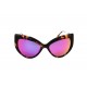 نظارة شمسية ، ماركة CAVALLO BIANCO ، موديل 513 ، للنساء ، لون الاطار بني ، شكل اطار عين القطة ، مواد بلاستيكية ، نوع العدسة معكوسة ، لون العدسة ارجواني