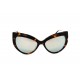 نظارة شمسية ، ماركة CAVALLO BIANCO ، موديل 513 ، للنساء ، لون الاطار بني ، شكل اطار عين القطة ، مواد بلاستيكية ، نوع العدسة معكوسة ، لون العدسة فضي