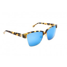 نظارة شمسية ، ماركة CAVALLO BIANCO ، موديل 509 ، للنساء ، لون الإطار ذهبي ، إطار شكل فراشة ، خامات خليط معدني ، نوع العدسة معكوسة ، لون العدسة أزرق