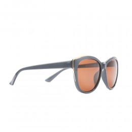 نظارة شمسية,ماركة OCEAN DRIVE, موديل 9827,للنساء,عيون القط,إطار رمادي, عدسات بني,خليط معدني
