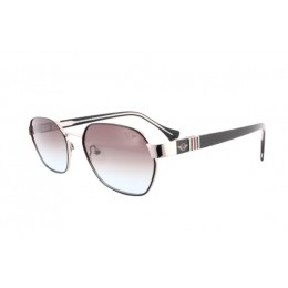 نظارات شمسية للجنسين من لوسيدا فيستا - شكل بيضوي موديل PS33202-C2، إطار أسود معدني وعدسات تدريج بني