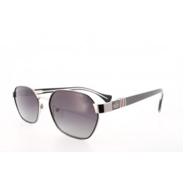 نظارات شمسية للجنسين من لوسيدا فيستا - شكل بيضوي موديل PS33202-C56، إطار أسود معدني وعدسات سوداء