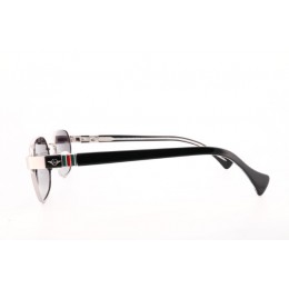 نظارات شمسية للجنسين من لوسيدا فيستا - شكل بيضوي موديل PS33202-C56، إطار أسود معدني وعدسات سوداء