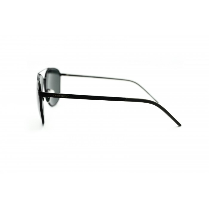 نظارة شمسية,ماركة Cavalo Bianco, موديل WX2247-C1,للجنسين,مستطيل,إطار اسود, عدسات اسود,خليط معدني