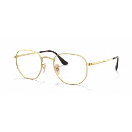 نظارة طبية ,ماركة Rayban, موديل 6448,للجنسين,سداسي,إطار ذهبي, عدسات شفاف,خليط معدني