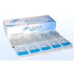 عدسات لاصقة يومية ACUVUE MOIST من جونسون - 30 عدسة في العلبة