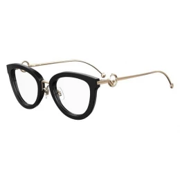 نظارة طبية ,ماركة fendi ,موديل 0417-807,للنساء,عيون القط , لون اطار مزيج من الالوان ,عدسة شفاف,اسيتات ومعدن