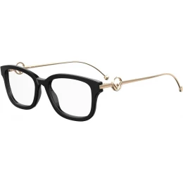 نظارة طبية ,ماركة fendi ,موديل 0418-807,للنساء,مستطيل, لون اطار اسود ,عدسة شفاف,اسيتات ومعدن